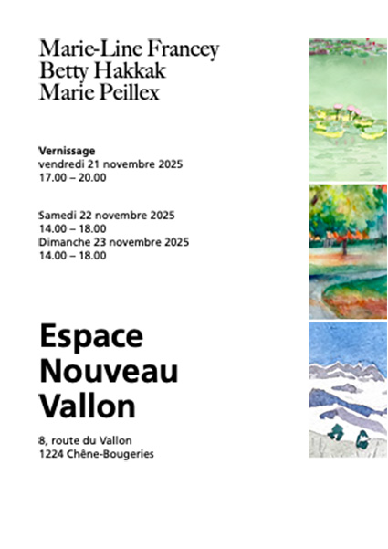 Exposition d&rsquo;aquarelles : Marie-Line Francey, Betty Hakkak, Marie Peillex